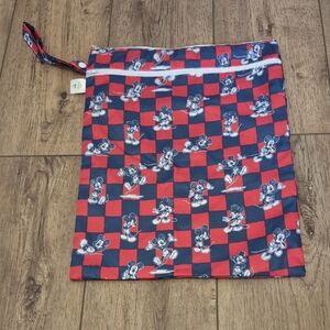 Disney Baby Bumkins Waterproof Wet Bag, Mickey Mouse Blue/Red Checkered
